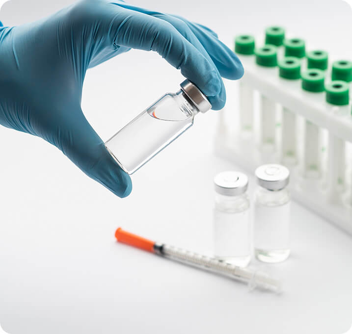 injection in hand